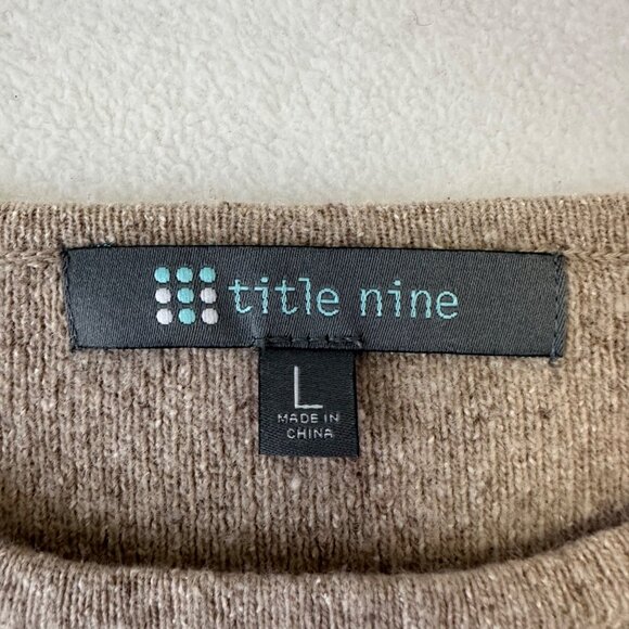 Title Nine Por Vida 2.0 Sweater Womens Large Hermosa Stripe Merino Wool Silk Tan - Picture 3 of 9